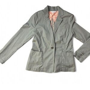 CAbi Green Utility Field Jacket Small Floral Lined Cotton